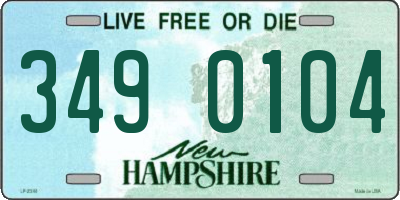 NH license plate 3490104