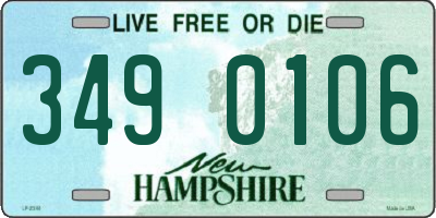 NH license plate 3490106