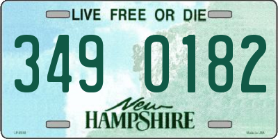 NH license plate 3490182