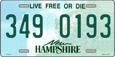 NH license plate 3490193
