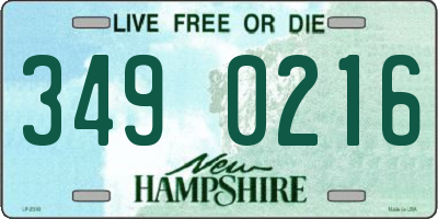 NH license plate 3490216