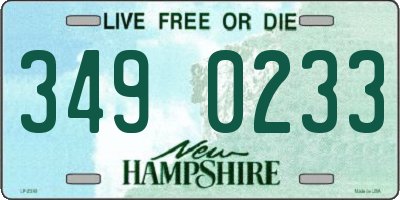 NH license plate 3490233