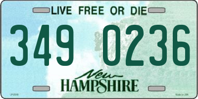 NH license plate 3490236