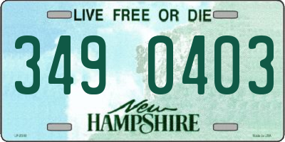 NH license plate 3490403