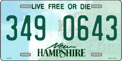 NH license plate 3490643