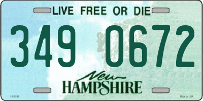 NH license plate 3490672