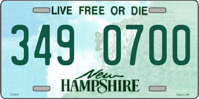 NH license plate 3490700