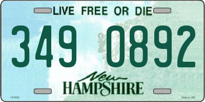 NH license plate 3490892