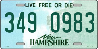 NH license plate 3490983