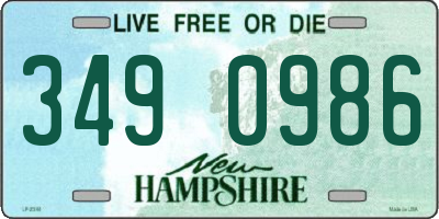 NH license plate 3490986