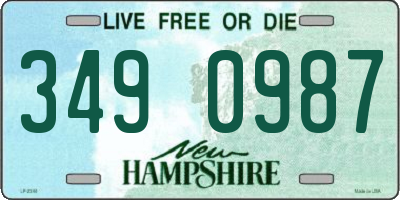 NH license plate 3490987