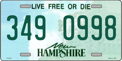 NH license plate 3490998