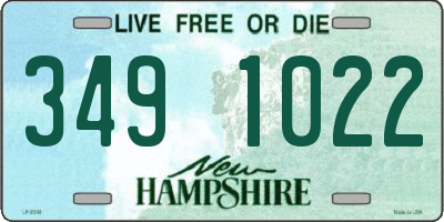 NH license plate 3491022