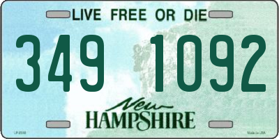 NH license plate 3491092