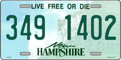NH license plate 3491402