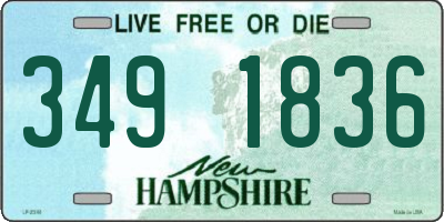 NH license plate 3491836
