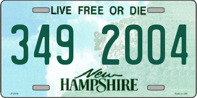 NH license plate 3492004