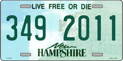 NH license plate 3492011