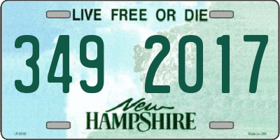 NH license plate 3492017