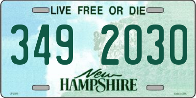 NH license plate 3492030