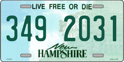 NH license plate 3492031
