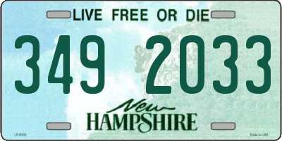 NH license plate 3492033
