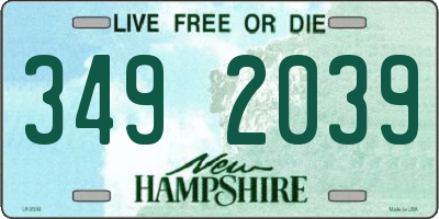 NH license plate 3492039