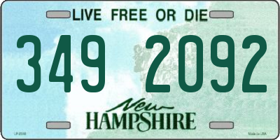 NH license plate 3492092