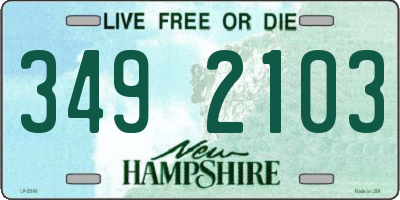 NH license plate 3492103