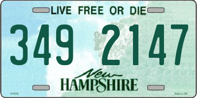 NH license plate 3492147