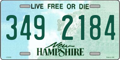 NH license plate 3492184