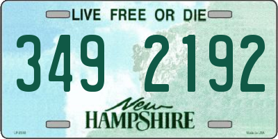 NH license plate 3492192