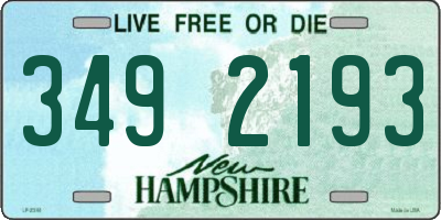 NH license plate 3492193