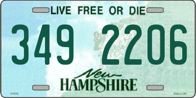 NH license plate 3492206
