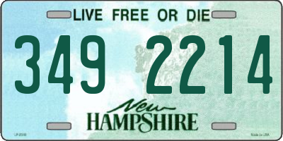 NH license plate 3492214