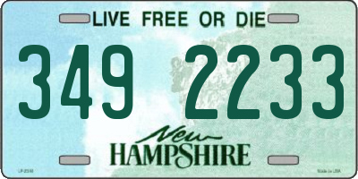 NH license plate 3492233