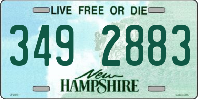 NH license plate 3492883