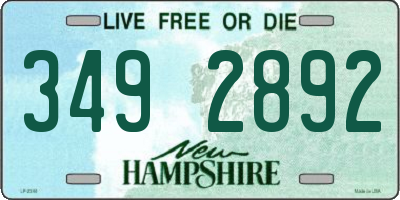 NH license plate 3492892