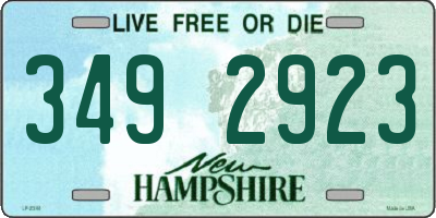 NH license plate 3492923