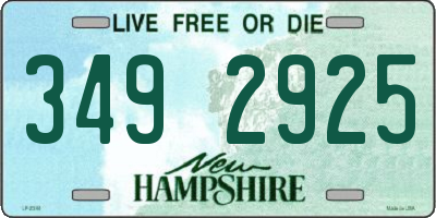 NH license plate 3492925