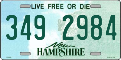 NH license plate 3492984