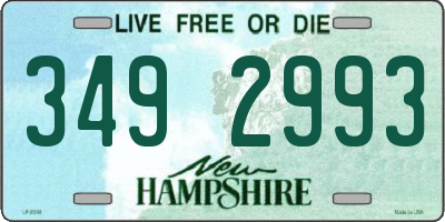 NH license plate 3492993