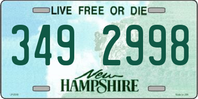 NH license plate 3492998