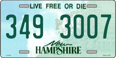 NH license plate 3493007