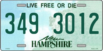 NH license plate 3493012
