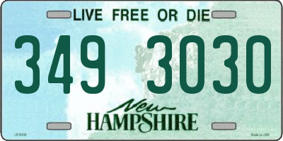 NH license plate 3493030