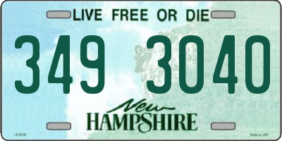 NH license plate 3493040