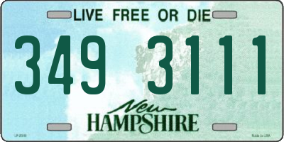 NH license plate 3493111