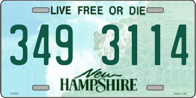 NH license plate 3493114