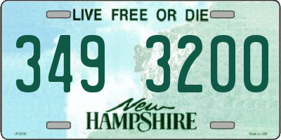 NH license plate 3493200